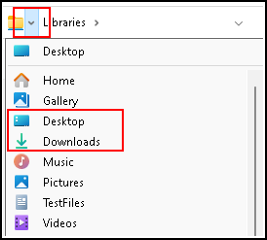 activate file history more library folders