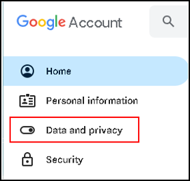 google account, data and privacy
