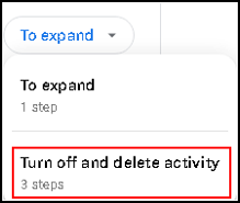 stop Google collecting data, turn of and delete activity