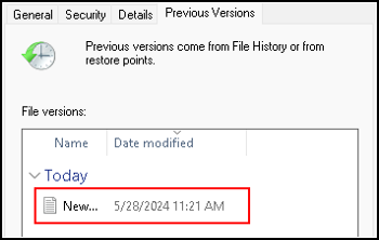 using file history view file history