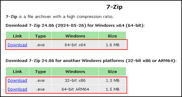 install 7 zip download