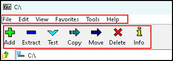 intro to 7-zip file manager menu