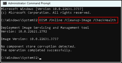 run dism checkhealth