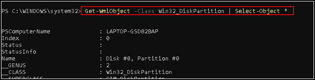 get disk partitions