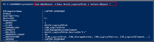 powershell for smart get logical disk info