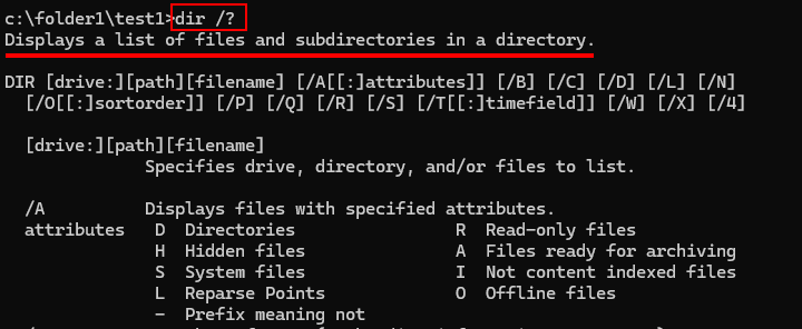 getting help in the command prompt