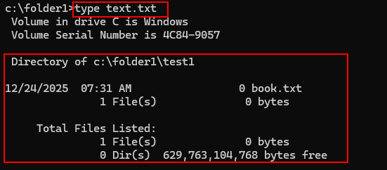 displaying the contents of a file with type.