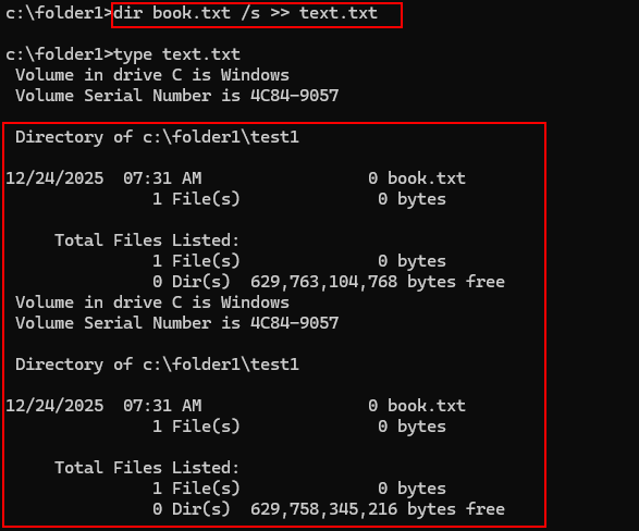 displaying a file after adding text to it