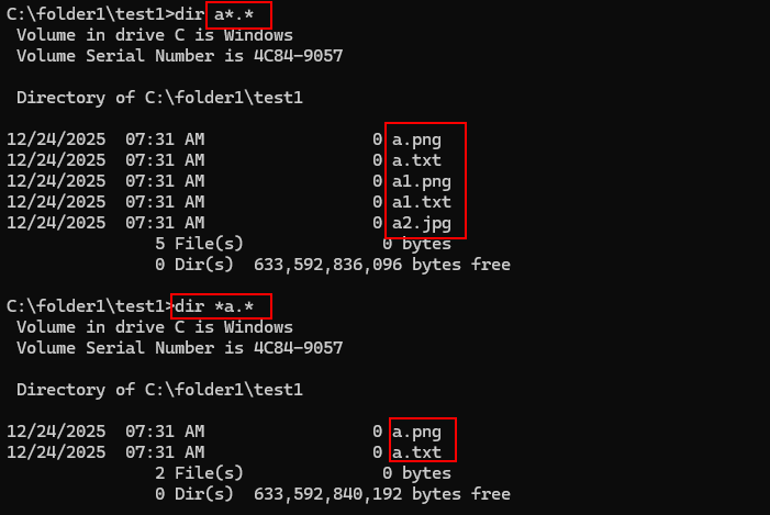 more directory listings with wildcards
