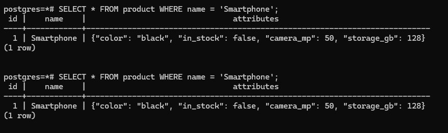 SELECT * FROM product WHERE name = 'Smartphone'; -- You STILL see the old version!