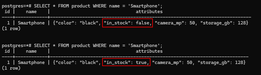 in sttock changed from false to true